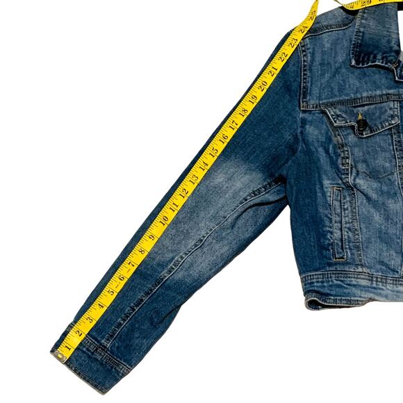 MOSSIMO Jean Jacket Cropped Sz XL Classic Boho Festival Cowgirl Western READ*** - Picture 4 of 6